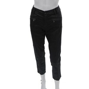 Transit Par Such Women Cropped Ankle Black Cotton Pants Button Size 3
